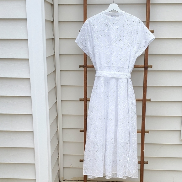 NEW! Autograph White Eyelet Button-Down Shirtdress Size 14 - Picture 3 of 5